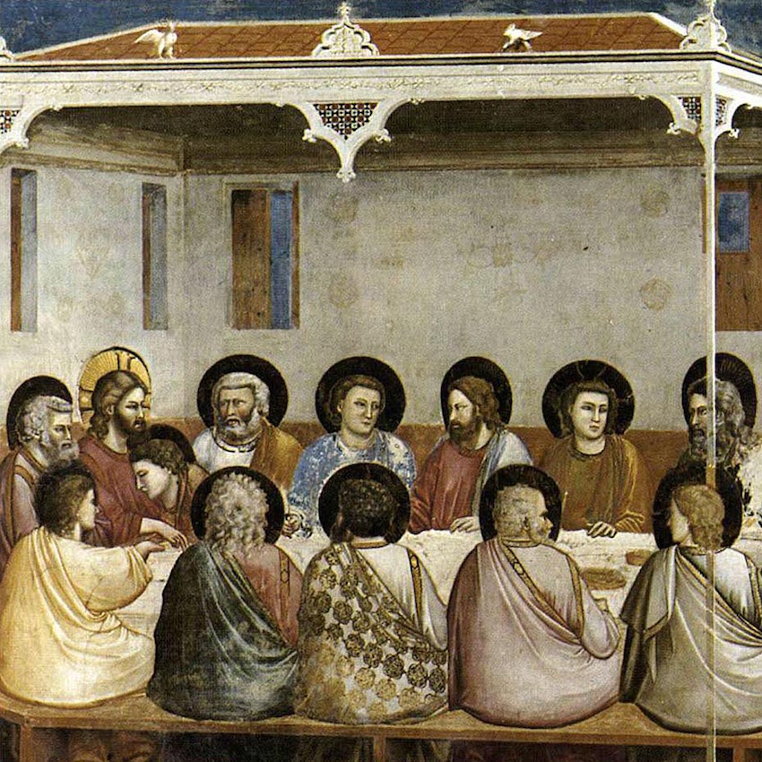Джотто. Тайная вечеря. 1305 год. Фреска в капелле Скровеньи, Падуя, Италия.